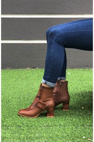 Resim Taba Kadın Kemer Detaylı Bot&bootie 