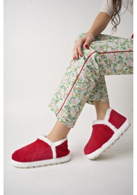 Resim Modafrato Vıola Kadın Panduf Ev Ayakkabısı Ev Botu Kırmızı 