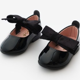 Resim Le Mabelle Siyah Rugan Kadife Fiyonklu Kız Çocuk Ayakkabı 