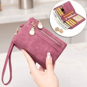 Resim FOREVER MIYIN Kadınlar için Vintage Minimalist Çıtçıtlı Kompakt Cüzdan - Bilek Kayışı, Fermuarlı Bozuk Para Cebi, Kart Yuvaları & Kimlik Penceresi ile Günlük Gereçler İçin, Çok Amaçlı Seyahat Kesesİ, İki Katmanlı Tasarım, Metalik Donatımlar 