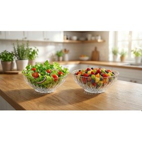 Resim Selka Home 2'li Cam Salata Kasesi Şeffaf 