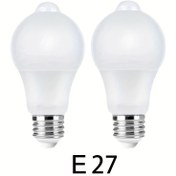 Resim 2 Adet Hareket Sensörlü LED Ampul 220V E27 6W 9W 12W, Ev İçin Hareket Sensörli Işık Lambası - Oturma Odası, Yatak Odası ve Mutfak için 