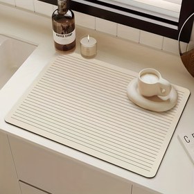 Resim 1 adet, Tepsi Kurutma Matı, Geometrik Yumuşak Diyatom Teknolojisi Bez Drenaj Matı, Kaymaz Süper Emici Aşınmaya Dayanıklı Kahve Makinesi Pedi, Masa Matı, Veranda Masa Dekorasyonu, Drenaj Matı, Ev Mutfak Malzemeleri 
