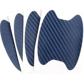 Resim Dashanshop 4 Adet Karbon Fiber Kapı Kolu Sticker Mavi 