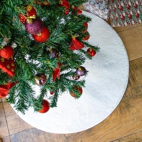 Resim Aden Yılbaşı Ağacı Halısı, Çam Ağacı Eteği, Peluş Yılbaşı Halısı, Yılbaşı Paspası, Christmas Halısı, PRS0305 80x80cm (Peluş) 