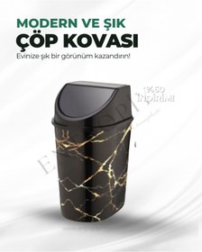 Resim entropiy 2 ADET - Kapaklı Çöp Kovası - 5 Litre - Mutfak, Banyo, Ofis, Ev Şık Okul Otel Kurum Işyeri İçin 