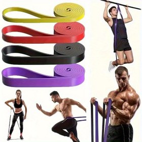 Resim 4 Parça/1 Adet Direnç Band Seti, Kaldırma Yardımcısı Bantlar Güç Antrenmanı ve Kas Geliştirme İçin, Spor Salonu, Ev & Açık Hava Kullanımı için Unisex Fitness Ekipmanları 