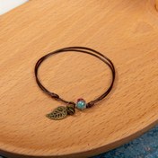 Resim 1 adet El Yapımı Seramik Boncuklu Halhal, Zil & Yaprak Süslemeli - Boho-Şık Tarz, Ayarlanabilir Kahverengi Kordon, Günlük Kullanım veya Partiler İçin Mükemmel, Erkekler ve Kadınlar İçin Eşsiz Hediye, Sevimli Ayarlanabilir Halhal 
