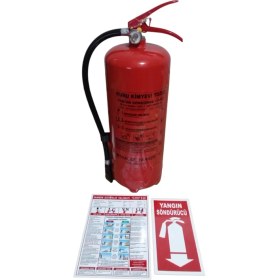Resim Miralaz Ticaret 6 kg Kuru Kimyevi Yangın Söndürme Tüpü 4yıl Garantili Askı Aparatı + Levha + Talimatlı 