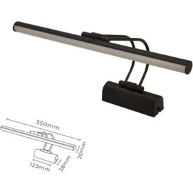 Resim Siyah Mat ve Sarı Renkli Banyo Ayna Tablo Aydınlatması, Şık ve Modern Tasarım 