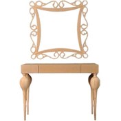 Resim Dresuar Torna TOMBUL Model Ahşap Kayın RETRO HAN ayak MDF tabla CNC ayna Çerçeve El yapım 