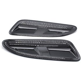 Resim Symbee Jaguar Xkr, Ford, Bmw İçin Abs Plastik Karbon Fiber Kaput Vantilatörü - 2 Parça Siyah 