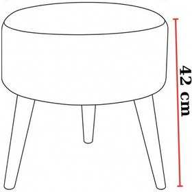 Resim Azra Mobilya Lacivert - Yuvarlak Welsoft Kumaş Puf Ahşap Ayaklı Dekoratif Oturma Ve Makyaj Pufu Lacivert 