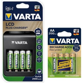 Resim Varta LCD Plug+ Plus Şarj Cihazı + 8*2100 Mah Aa Şarjlı Pil 