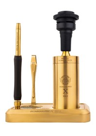 Resim E50 Ironman Pro X Max - Titanyum Seri Gold Çantalı Nargile Takımı 