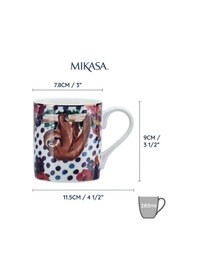 Resim Mikasa Wild At Heart Fine China 280 Ml Kupa Tembel Hayvan Kırmızı 