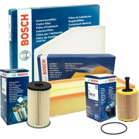 Resim Bosch Ford Focus 2 1.6 Tdci Dizel Bosch Filtre Bakım Seti 2005-2008 (Hava+Yağ+Yakıt+Standart Polen) 