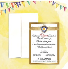 Resim Yarendavetiyeotuz9 Yaren Davetiye Sünnet Davetiyesi Beyaz Zarflı 100 Adet (526671402)-Değer 1-Değer 2 