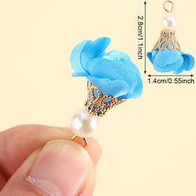 Resim 10 Parça Karışık Renk Taklit Püskül Çiçek Süsleri - Takı Yapımı ve DIY Moda Aksesuarları İçin 