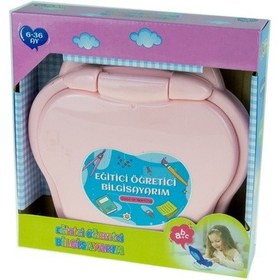 Resim Oyuncak Mini Laptop Eğitici Öğretici Bilgisayarım Türkçe Pembe 