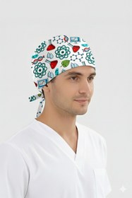 Resim ÇİZGİ MEDİKAL Hipotez Desenli Bone (Cotton Likra Kumaş) 