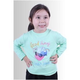 Resim Panios Kids Kız Çocuk Baskılı T-shirt Yeşil 