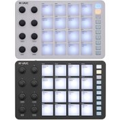 Resim FF Bonfires MIDI Kontrol Cihazı, Taşınabilir USB Programlanabilir Pad, 16 MPC Davul Pedleri, 8 Atanabilir Knob, Şarj Edilebilir 2000mAh Batarya, ABS, Çift Güç Modu ile, Kablosuz ve USB Güçlü Kullanım için 