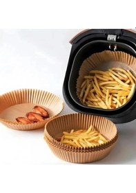 Resim Airfryer Pişirme Kağıdı Hava Fritözü Airfryer Firitözü Airfryer Yağsız Firitöz 25 Adet - 16 Cm Doğal Renk 