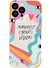Resim mooodcase Iphone 13 Pro Uyumlu Manifest Your Vision Kamera Lens Korumalı Darbe Emici Silikonlu Lansman Kapak 