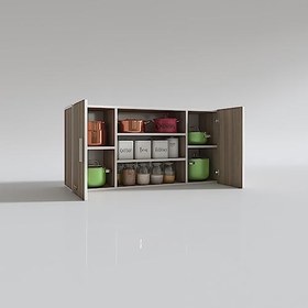 Resim Kenzlife hazır mutfak honnor22 crd 060 * 120 * 22 mutfak banyo dolabı kapaklı raflı 