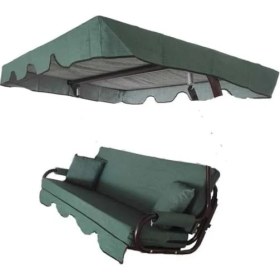 Resim 3 Kişilik Lüks Salıncak Kılıf Seti Süngersiz Düz Yeşil 164 * 47 cm 