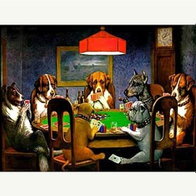 Resim Elmas Nakış Köpek Oyun Kartları 5d Elmas Boyama Çapraz Dikiş Elmas Mozaik Hediye 30x40cm 