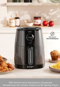 Resim Karaca Smart Cook 60 Dakikaya Kadar Zaman Ayarlı Compact 2.2 Litre Airfryer Space Grey 