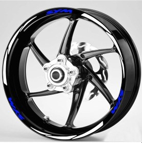 Resim Mavi Sym Yazılı 3 Parçalı Reflektif Gümüş Beyaz Jant Şeridi 