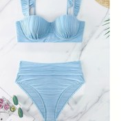 Resim Avrupa ve Amerikan Seksili Dantel Yüksek Bel Bikini Seti 