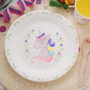 Resim GREENBOX 8 x Kağıt Tabak Çocuk Doğum Günü Tek Boynuzlu At 23 cm Pembe - Parti Takımı Plastik İçermez - Tek Kullanımlık Parti Takımı Tek Boynuzlu At Dekorasyon 