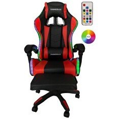 Resim Fashcolle Red Star Işıklı Masaj Özellikli Oyuncu Koltuğu Kırmızı Siyah 
