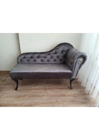 Resim Ters Kol Dekoratif Bihter Koltuk Josefin Puf 130 Cm Siyah Ayak Antrasit 