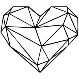 Resim Genel Markalar Geometrik Kalp Sticker Oto Motor Laptop Duvar Folyo Sticker 40x36 cm 