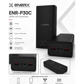 Resim ENERX ENR-P30C 30.000 Mah 2.1A LED Göstergeli Powerbank 