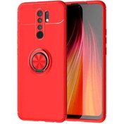 Resim KVY Xiaomi Redmi 9 Yüzüklü Manyetik Ravel Kılıf 