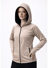 Resim Axxel Kadın Krem Şardonlu Dalgıç Sweatshirt Kapüşonlu-w1161 