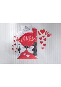 Resim Taç Lisanslı Nevresim Takımı Minnie Mickey Mouse Lovely Tek Kişilik 