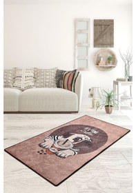 Resim Pugs Coffee Djt 140X190 Cm Dekoratif Halı Kaymaz Halı 