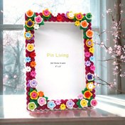 Resim DIY Yapı Bloklu Fotoğraf Çerçevesi, El Yapımı Yaratıcı Hediye Seti, Duvara Asılabilir ve Yazın Çiçek Açan Yapı Bloklu Fotoğraf Çerçevesi, Mükemmel Hediye Seçeneği 