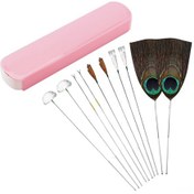 Resim Vkemall 10 Parçalık Kulak Temizleme Seti - Gümüş İğneli Farklı Tüyler Ve Taşıma Kutusu 