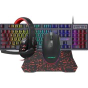 Resim Forev Mekanik Klavye, Fare, Kulaklık, Mouse Ped Rgb Dört Parçalı Set (Yurt Dışından) 