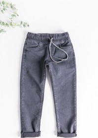 Resim Babymod Beli Lastikli Denim Kumaş Unisex Çocuk Denim Pantolon 