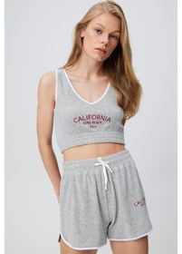Resim NAKIŞLI HAVLU CROP TOP 