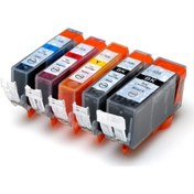 Resim photo print Premium® Canon Pıxma Mg5150 Uyumlu 5 Renk Muadil Kartuş Seti 